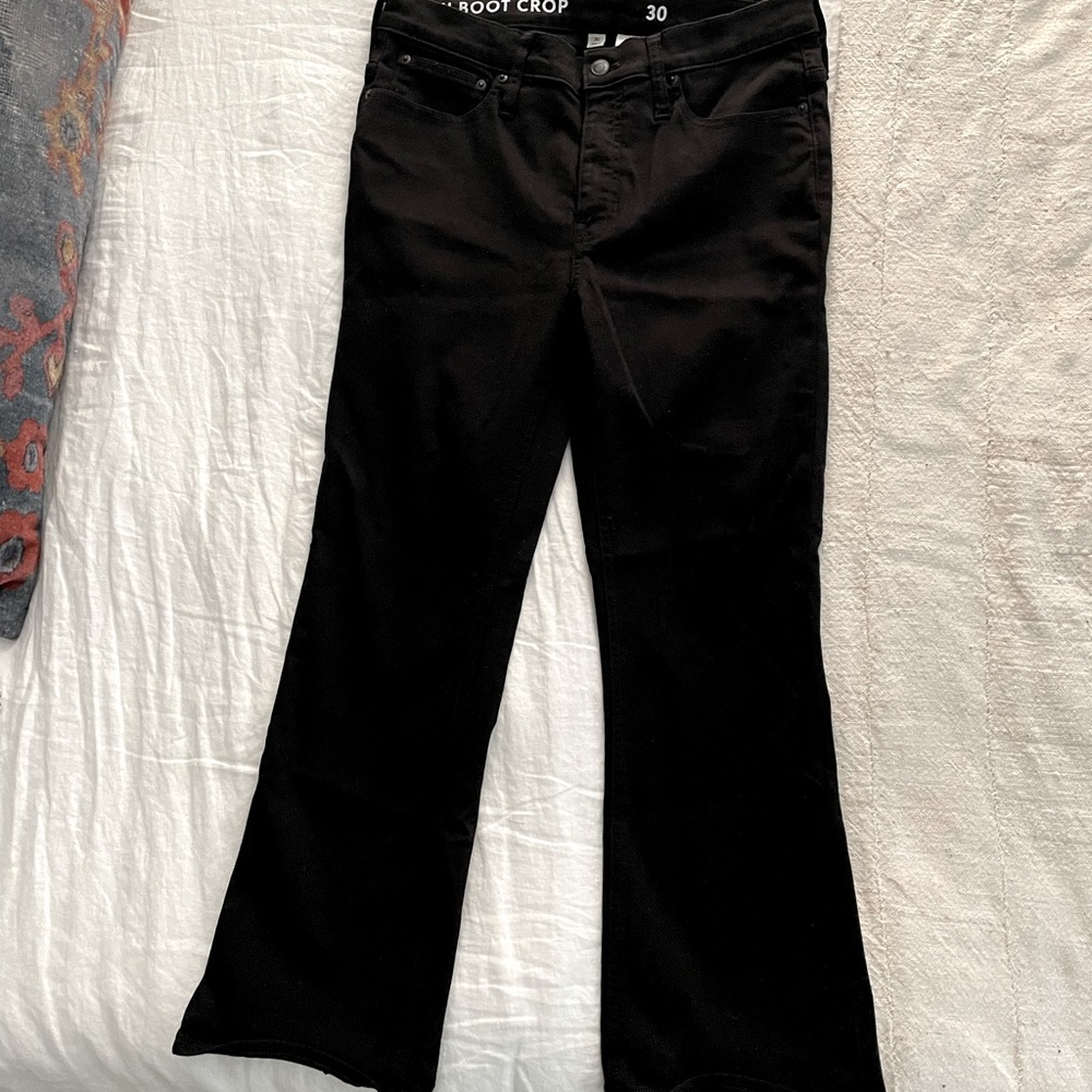 J Crew Black Demi Boot Crop Jeans